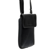 Langley Full-Grain Leather Phone Bag Damska in Classic 100% Full-Grain Leather - Front Profile View &amp; Tailored Silhouette | Buy Online