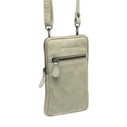 
Ocean Green Leather Phone Bag Salta, front view