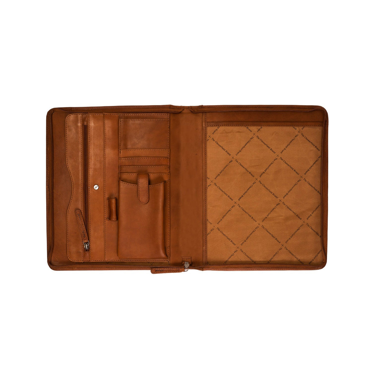 Cognac Leather Portfolio Barnet Damska, detail view 1
