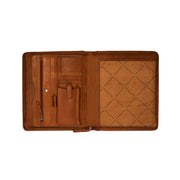 Cognac Leather Portfolio Barnet Damska, detail view 1