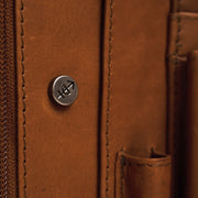 Cognac Leather Portfolio Barnet Damska, detail view 4