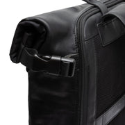 Solid Antique Brass Hardware &amp; Heavy-Duty Dual Zipper Detail on Bornholm Full-Grain Leather Roll-top Backpack Damska