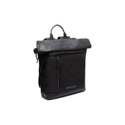 Bornholm Full-Grain Leather Roll-top Backpack Damska in Classic 100% Full-Grain Leather - Full Exterior Front Profile View | Buy Online