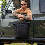 Bornholm Full-Grain Leather Roll-top Backpack Damska - Structured Side Profile Showing Gusset Depth &amp; Expansion Capacity