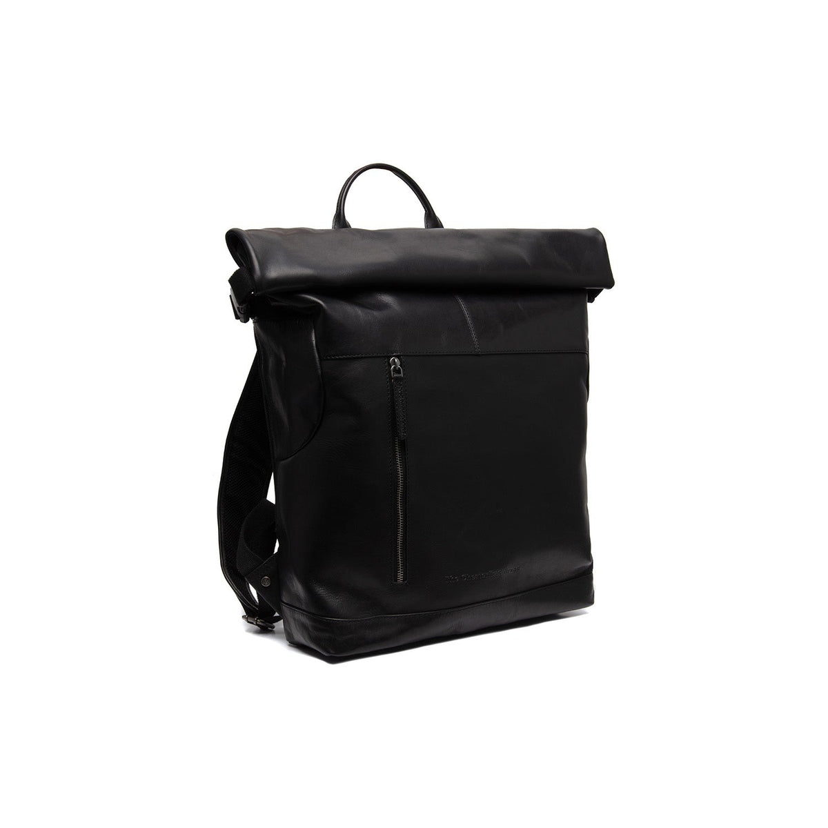 Liverpool Full-Grain Leather Roll-top Backpack Damska in Classic 100% Full-Grain Leather - Full Exterior Front Profile View | Buy Online