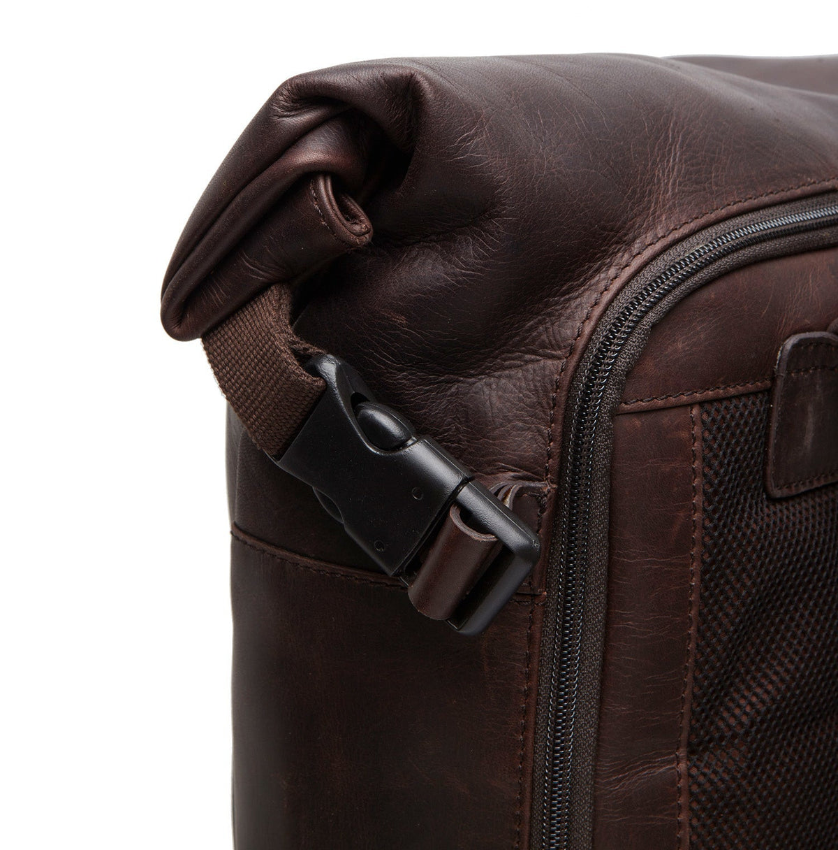 Liverpool Full-Grain Leather Roll-top Backpack Damska – alternate product view 3