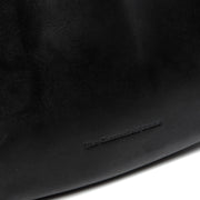 Alexandria Full-Grain Leather Shoulder Bag Damska - Structured Side Profile Showing Gusset Depth &amp; Expansion Capacity