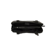 Solid Antique Brass Hardware &amp; Heavy-Duty Dual Zipper Detail on Belgrado Full-Grain Leather Shoulder Bag Damska