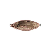 Solid Antique Brass Hardware &amp; Heavy-Duty Dual Zipper Detail on Bolivia Full-Grain Leather Shoulder Bag Damska