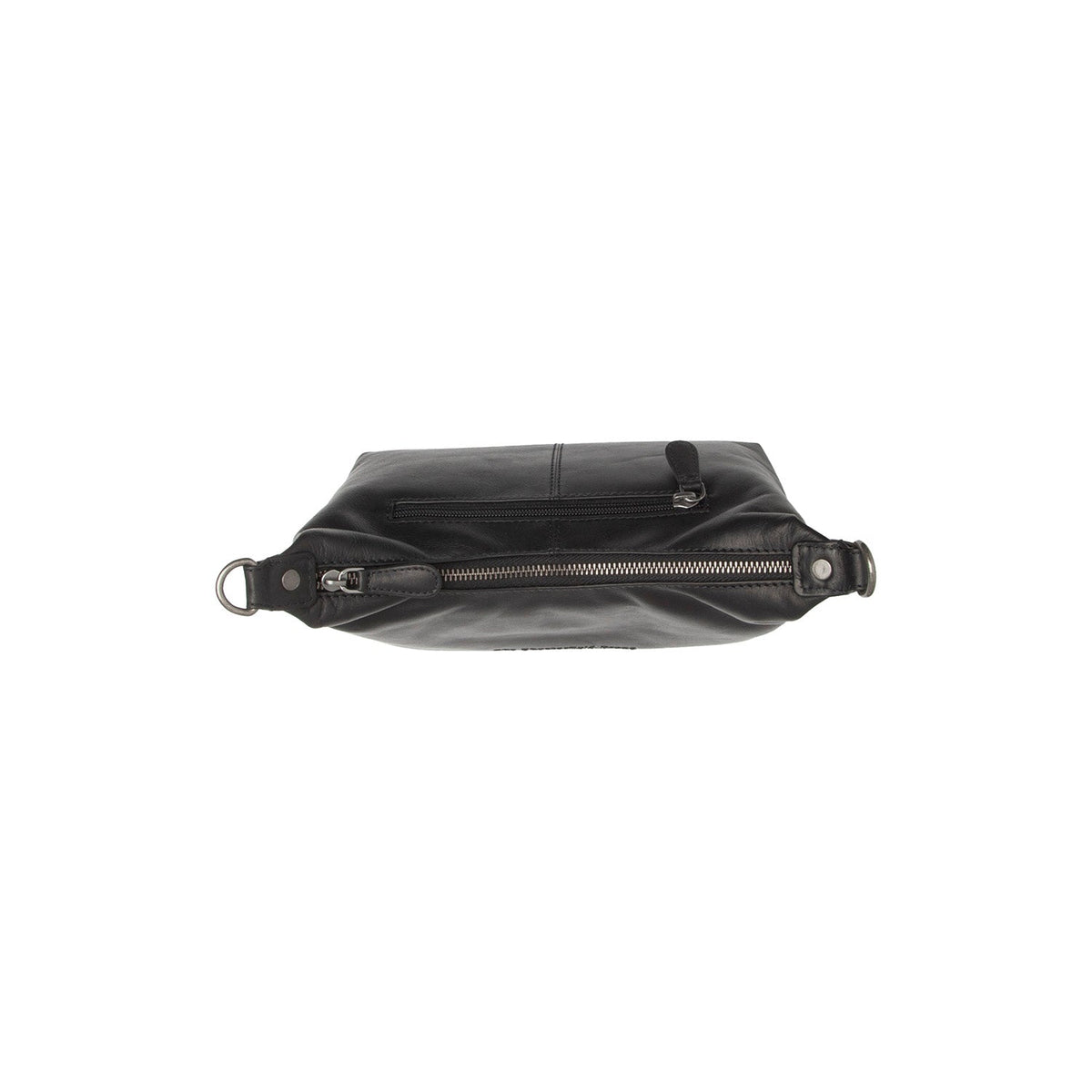 Solid Antique Brass Hardware &amp; Heavy-Duty Dual Zipper Detail on Christie Full-Grain Leather Shoulder Bag Damska