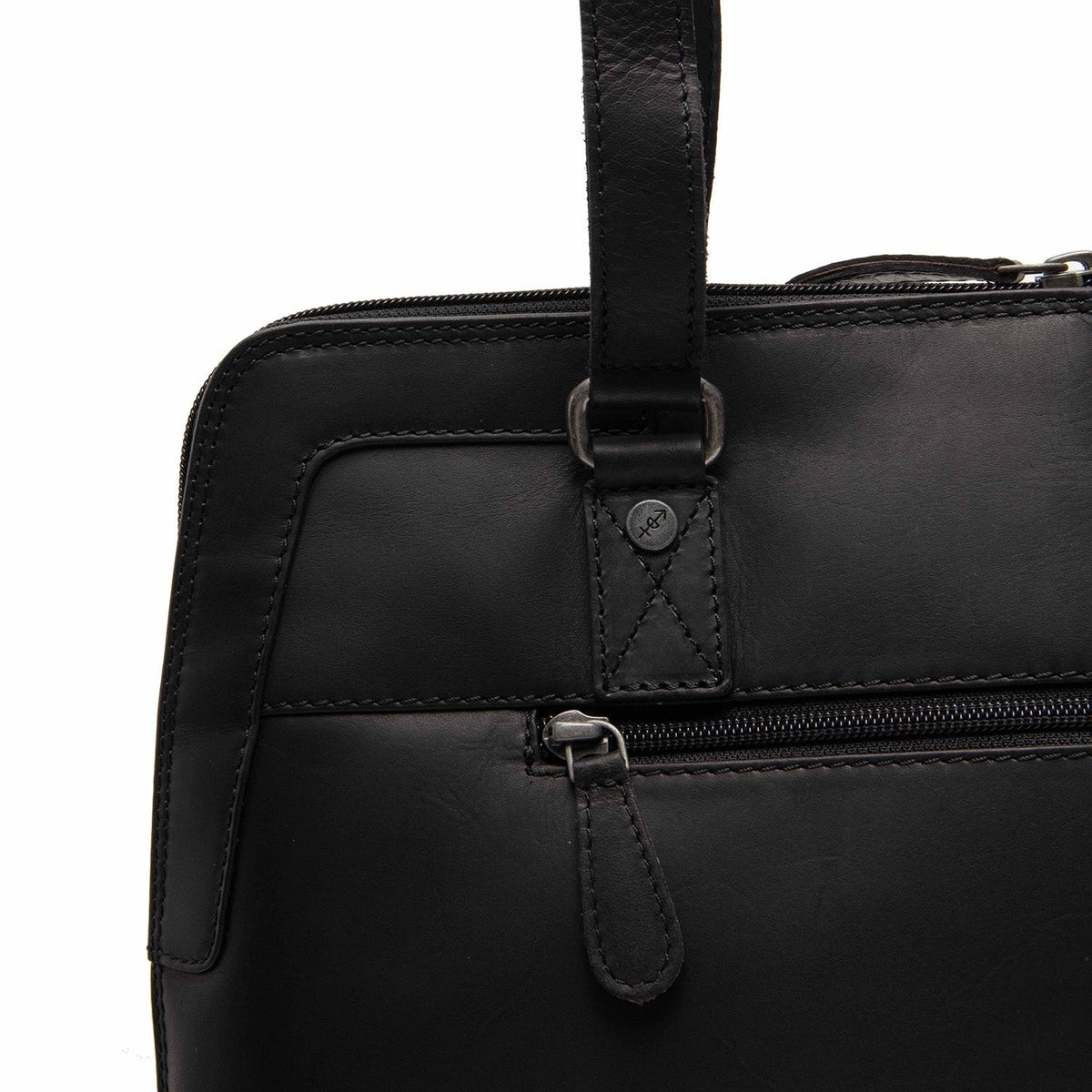 Elvar Full-Grain Leather Shoulder Bag Damska - Structured Side Profile Showing Gusset Depth &amp; Expansion Capacity