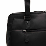 Elvar Full-Grain Leather Shoulder Bag Damska - Structured Side Profile Showing Gusset Depth &amp; Expansion Capacity