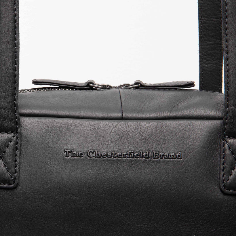 Classic 100% Full-Grain leather Bag - Rear Perspective Showing Reinforced Leather Straps & Stitching