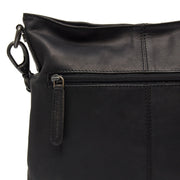 Solid Antique Brass Hardware &amp; Heavy-Duty Dual Zipper Detail on Jen Full-Grain Leather Shoulder Bag Damska