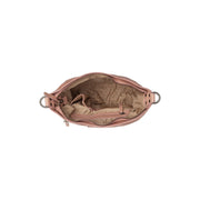Solid Antique Brass Hardware &amp; Heavy-Duty Dual Zipper Detail on Lucy Full-Grain Leather Shoulder Bag Damska