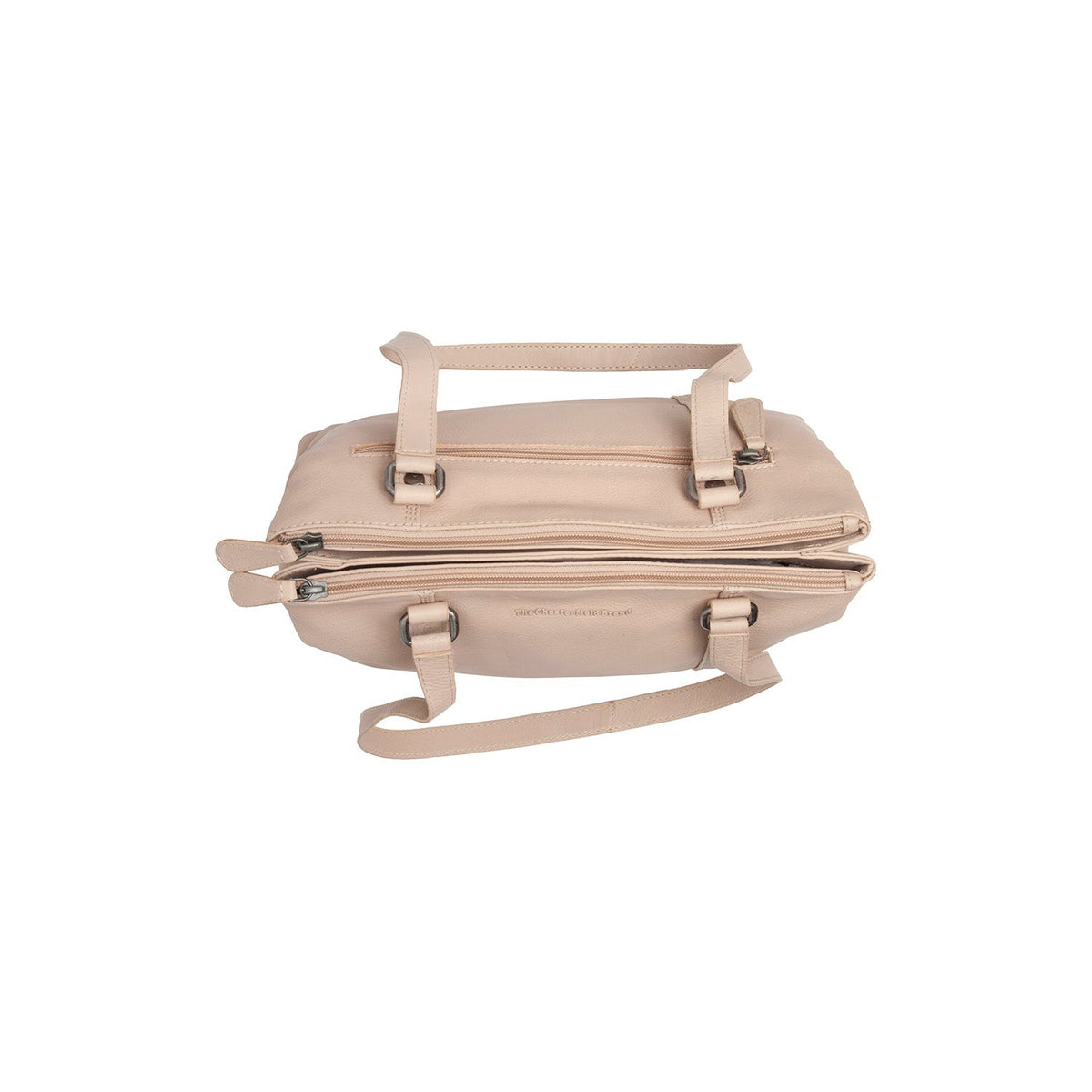 Solid Antique Brass Hardware & Heavy-Duty Dual Zipper Detail on Marvos Full-Grain Leather Shoulder Bag