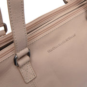 Marvos Full-Grain Leather Shoulder Bag - Structured Side Profile Showing Gusset Depth & Expansion Capacity