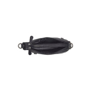Solid Antique Brass Hardware &amp; Heavy-Duty Dual Zipper Detail on Mirave Full-Grain Leather Shoulder Bag Damska