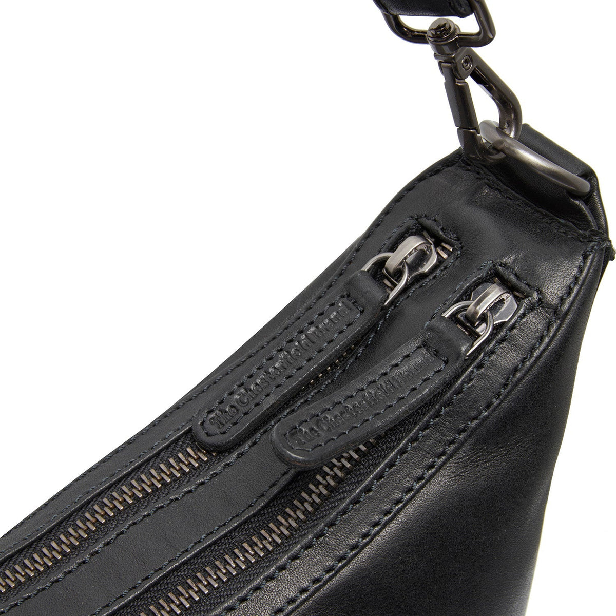 Moneva Full-Grain Leather Shoulder Bag Damska - Structured Side Profile Showing Gusset Depth &amp; Expansion Capacity