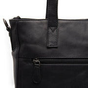Mosel Full-Grain Leather Shoulder Bag Damska - Structured Side Profile Showing Gusset Depth &amp; Expansion Capacity