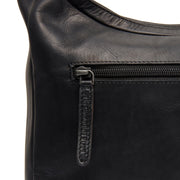 Olvia Full-Grain Leather Shoulder Bag Damska - Structured Side Profile Showing Gusset Depth &amp; Expansion Capacity