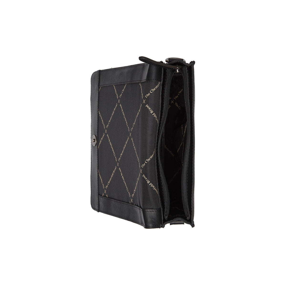Osuna Full-Grain Leather Shoulder Bag Damska - Structured Side Profile Showing Gusset Depth &amp; Expansion Capacity