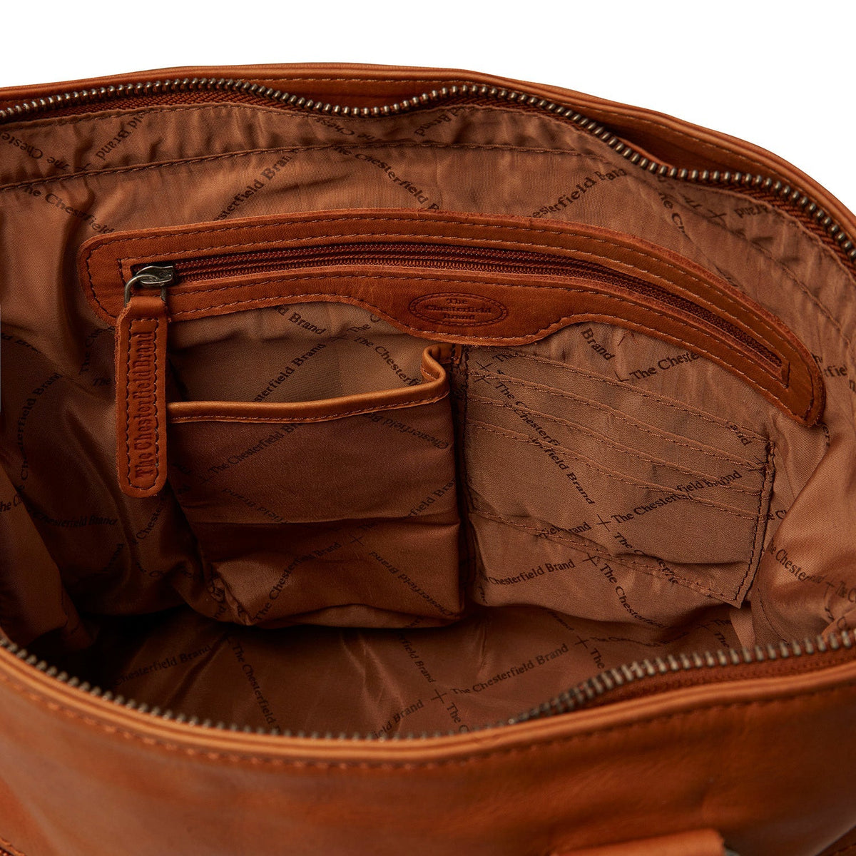 Solid Antique Brass Hardware &amp; Heavy-Duty Dual Zipper Detail on Rome Full-Grain Leather Shoulder Bag Damska