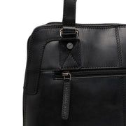 Seron Full-Grain Leather Shoulder Bag Damska - Structured Side Profile Showing Gusset Depth &amp; Expansion Capacity