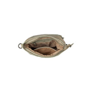 Solid Antique Brass Hardware &amp; Heavy-Duty Dual Zipper Detail on Sintra Full-Grain Leather Shoulder Bag Damska