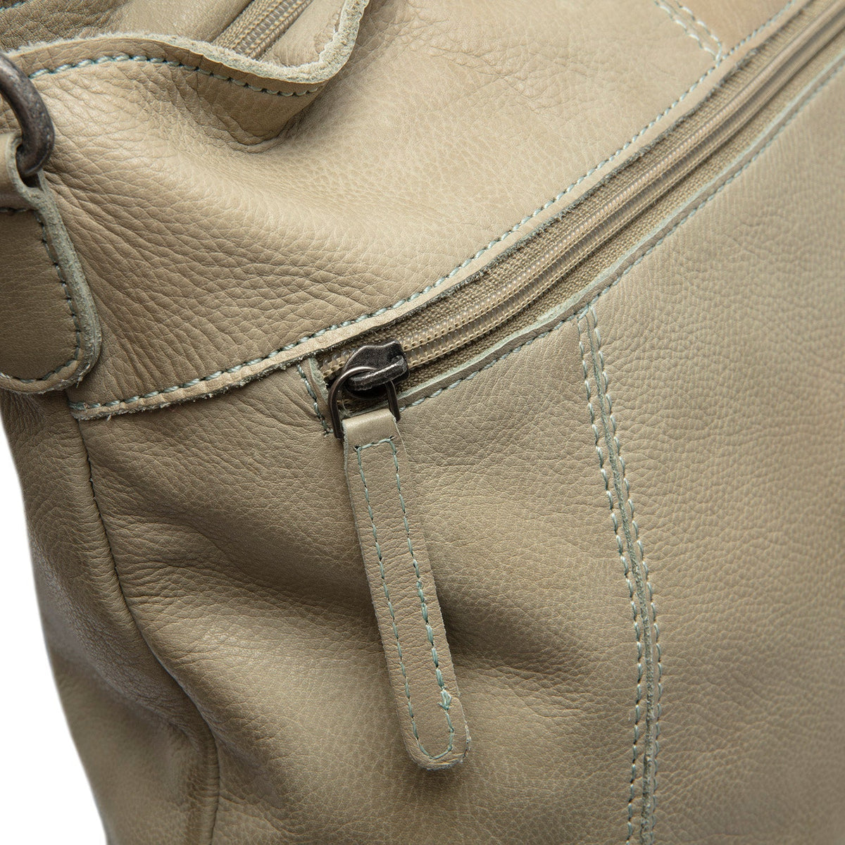 Classic 100% Full-Grain leather Bag - Widok z tyłu ze wzmocnionymi skórzanymi pasami