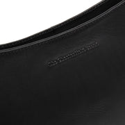 Solid Antique Brass Hardware & Heavy-Duty Dual Zipper Detail on Valentano Full-Grain Leather Shoulder Bag
