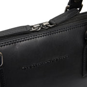 Classic 100% Full-Grain leather Bag - Rear Perspective Showing Reinforced Leather Straps & Stitching