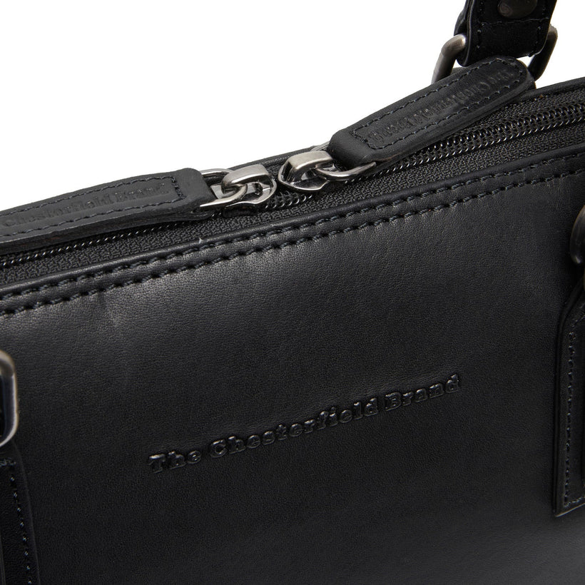 Classic 100% Full-Grain leather Bag - Rear Perspective Showing Reinforced Leather Straps & Stitching