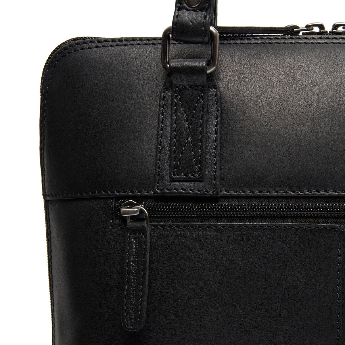 Viamonte Full-Grain Leather Shoulder Bag - Structured Side Profile Showing Gusset Depth & Expansion Capacity