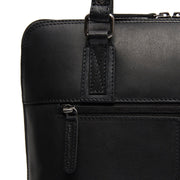 Viamonte Full-Grain Leather Shoulder Bag - Structured Side Profile Showing Gusset Depth & Expansion Capacity