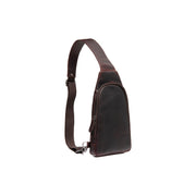 Brown Leather Sling Bag Bowey Damska, front view