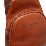 Cognac Leather Sling Bag Bowey Damska, detail view 1