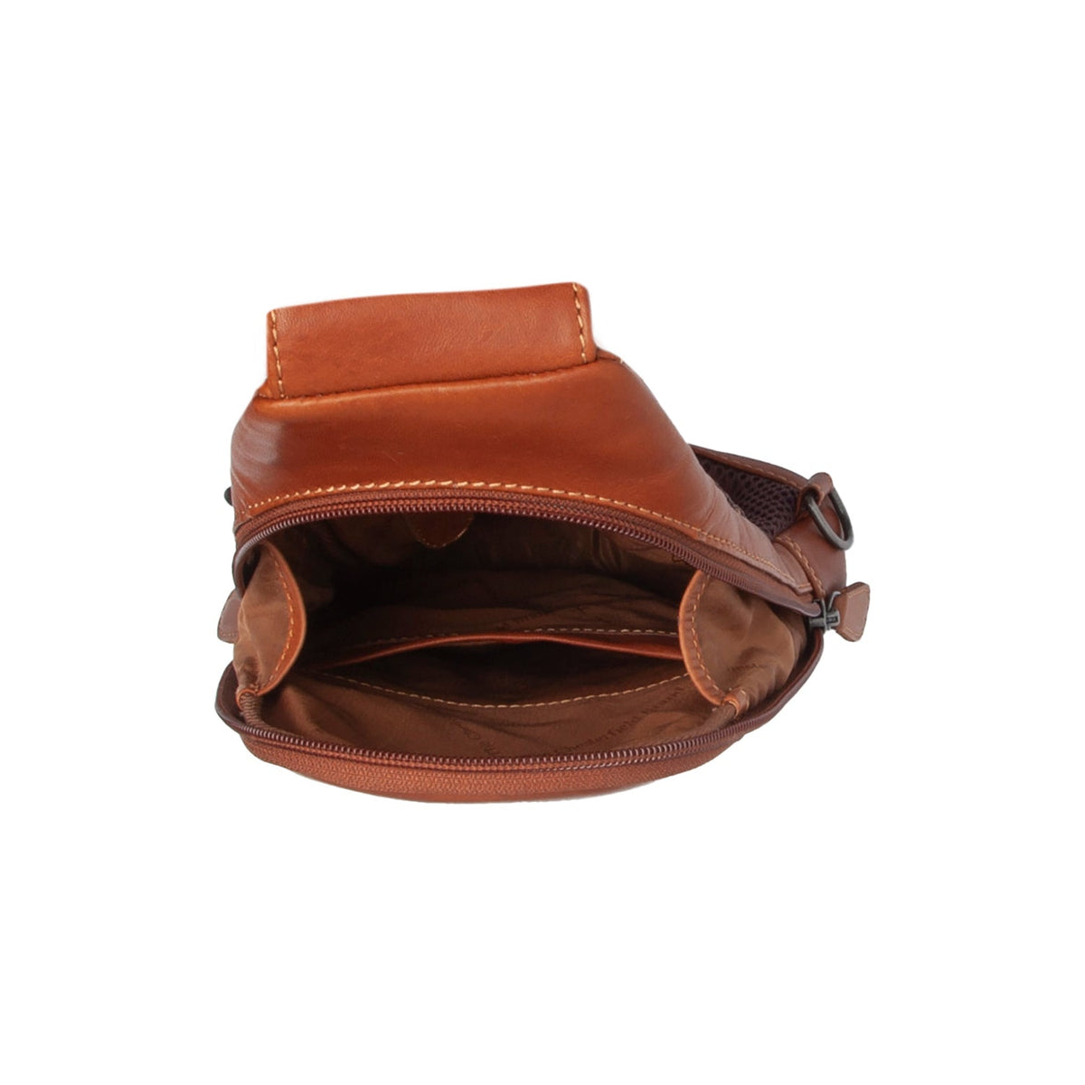 Cognac Leather Sling Bag Bowey Damska, detail view 4