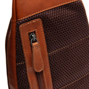 Cognac Leather Sling Bag Bowey Damska, detail view 5