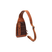 Cognac Leather Sling Bag Bowey Damska, detail view 6
