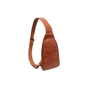 Cognac Leather Sling Bag Bowey Damska, front view