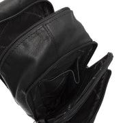 Leather Sling Bag Riga Damska - Structured Side Profile Showing Gusset Depth &amp; Expansion Capacity