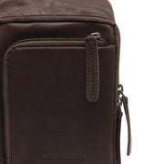 Brown Leather Sling Bag Riga Damska, detail view 1