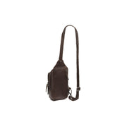 Brown Leather Sling Bag Riga Damska, detail view 4