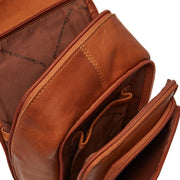 Cognac Leather Sling Bag Riga Damska, detail view 1