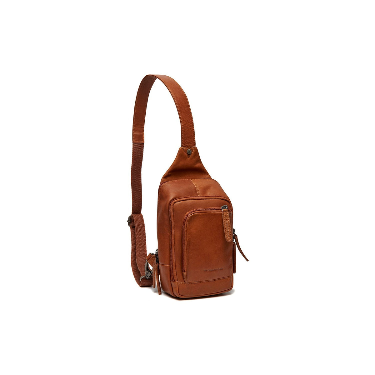Cognac Leather Sling Bag Riga Damska, front view