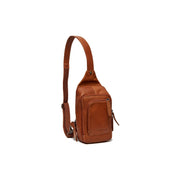Cognac Leather Sling Bag Riga Damska, front view