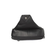 Leather Sling Bag Salla Damska - Structured Side Profile Showing Gusset Depth &amp; Expansion Capacity