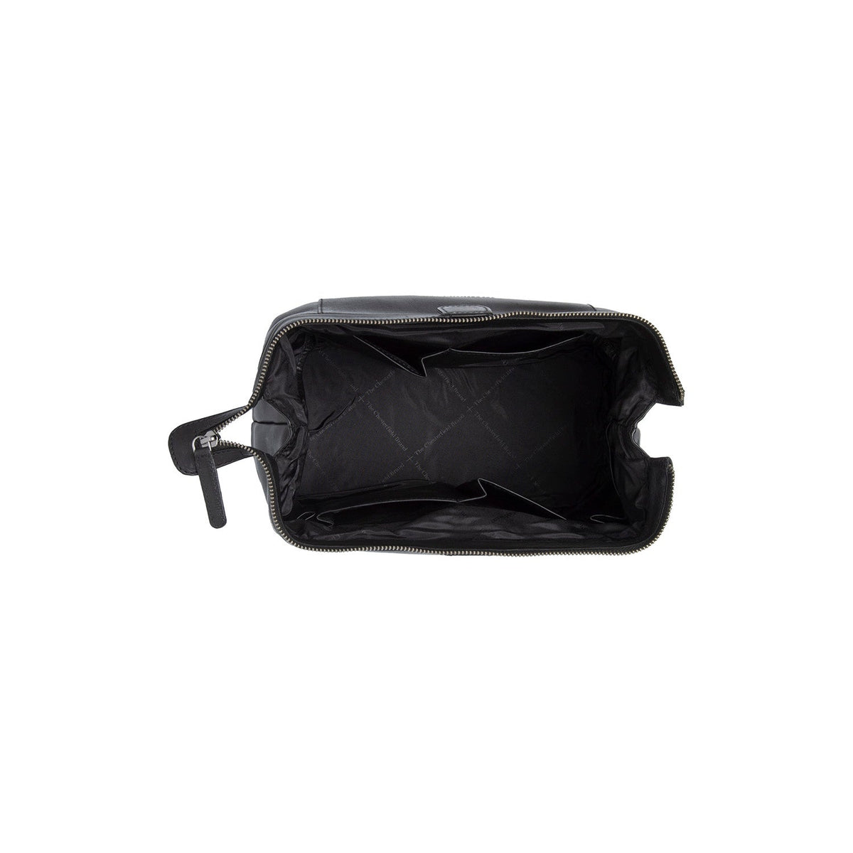 Close-Up Detail of Classic Collar &amp; Heavy-Duty Zipper Hardware on Biassa Full-Grain Leather Toiletry Bag Damska