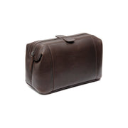 Styled Fit Perspective of Biassa Full-Grain Leather Toiletry Bag Damska on Model - Natural Daylight Drape